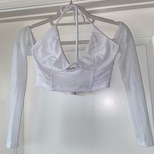 White Fox Just Another Day Long Sleeve Crop White